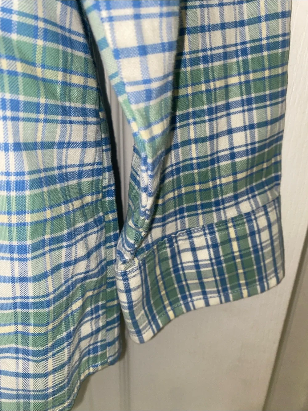 L.L. Bean Men’s Blue Green Plaid Slightly Fitted Button-Down New Shirt L/Tall